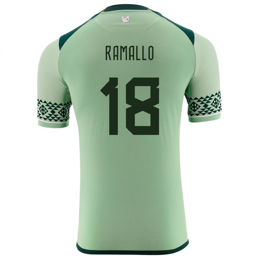 Kids Football Bolivia Rodrigo Ramallo #18 Light Green Home Jersey 24-26 T-Shirt Za