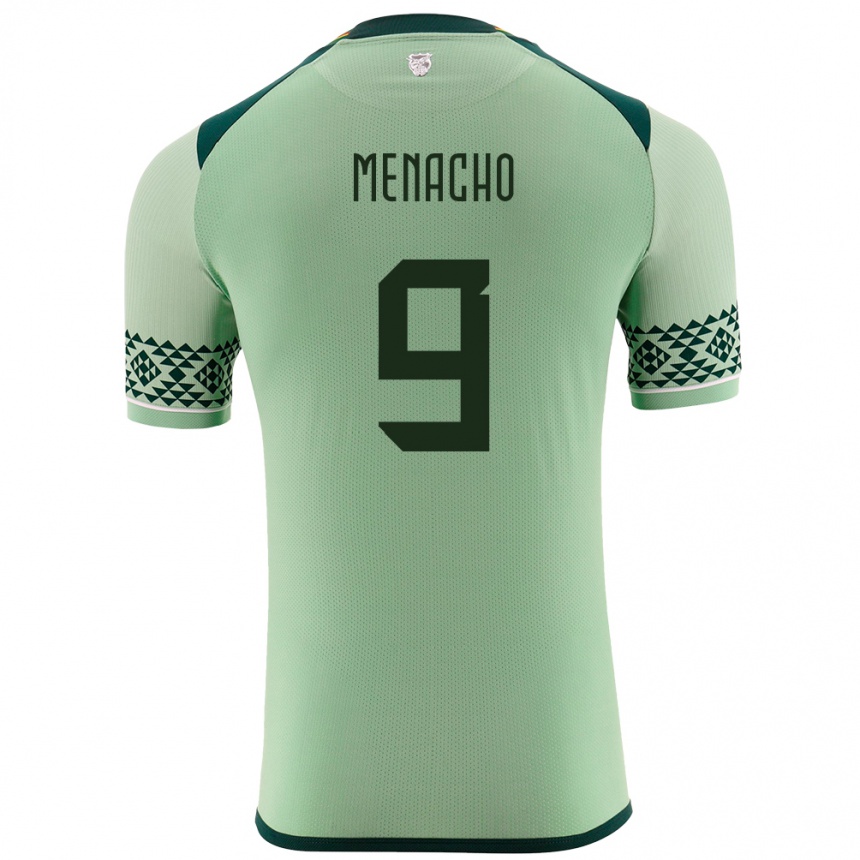 Kids Football Bolivia Cesar Menacho #9 Light Green Home Jersey 24-26 T-Shirt Za