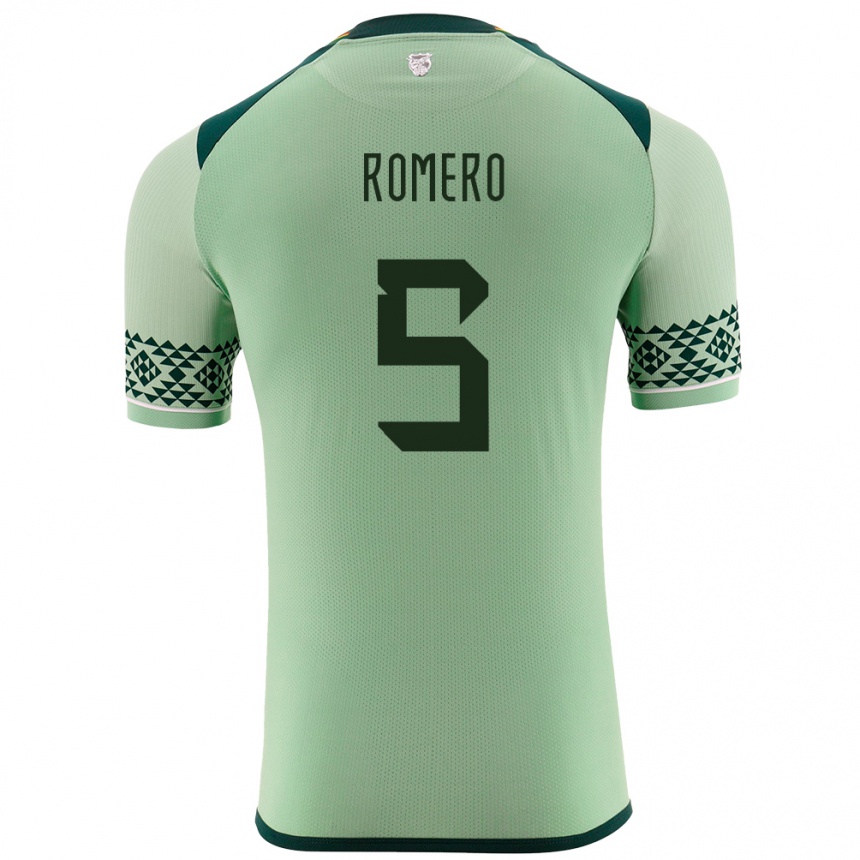 Kids Football Bolivia César Romero #5 Light Green Home Jersey 24-26 T-Shirt Za