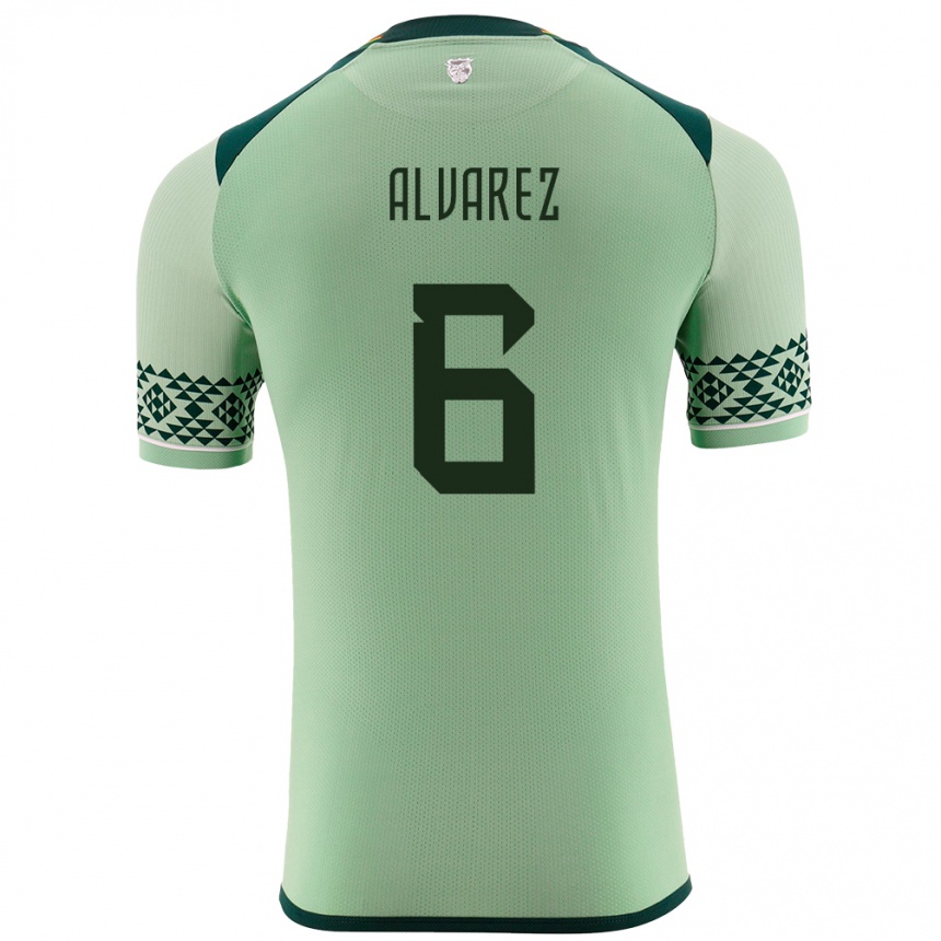 Kids Football Bolivia Eduardo Álvarez #6 Light Green Home Jersey 24-26 T-Shirt Za