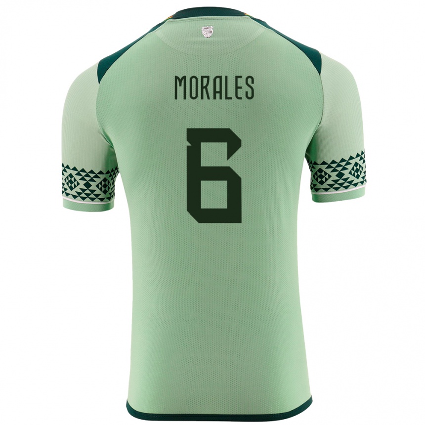 Kids Football Bolivia Efraín Morales #6 Light Green Home Jersey 24-26 T-Shirt Za