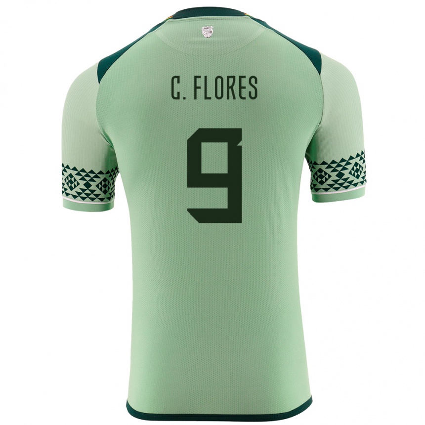 Kids Football Bolivia Cesar Flores #9 Light Green Home Jersey 24-26 T-Shirt Za