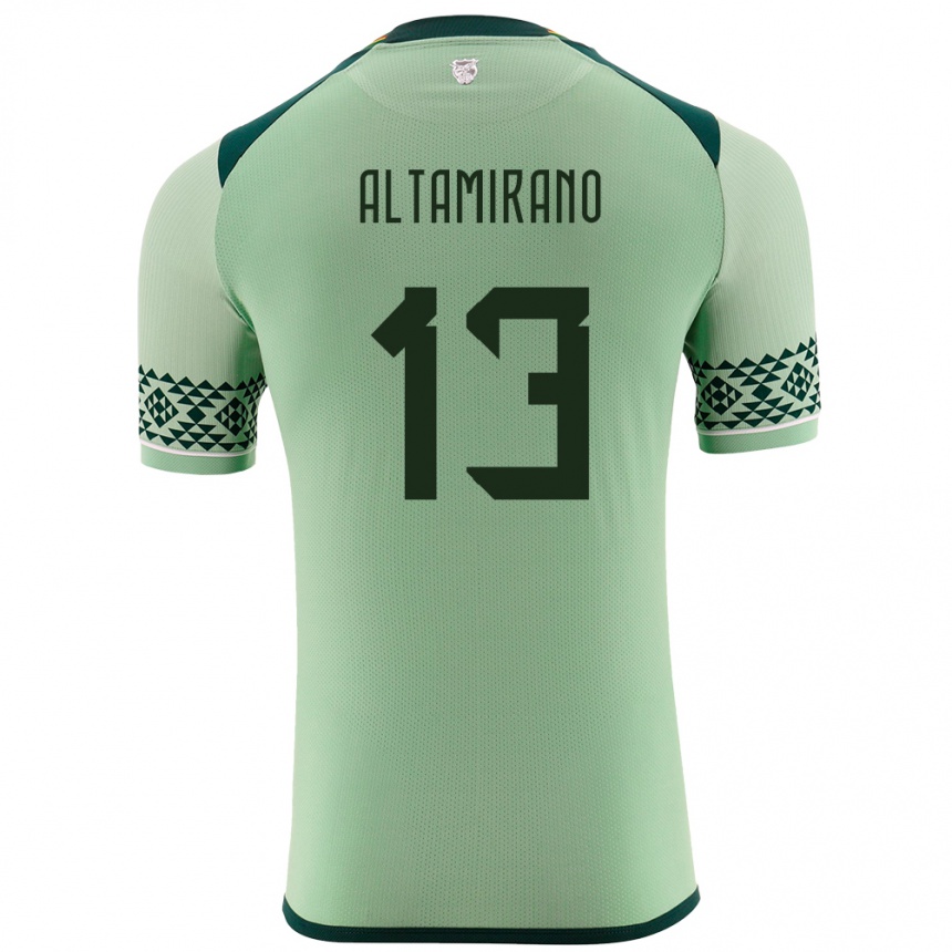 Kids Football Bolivia Sebastian Altamirano #13 Light Green Home Jersey 24-26 T-Shirt Za