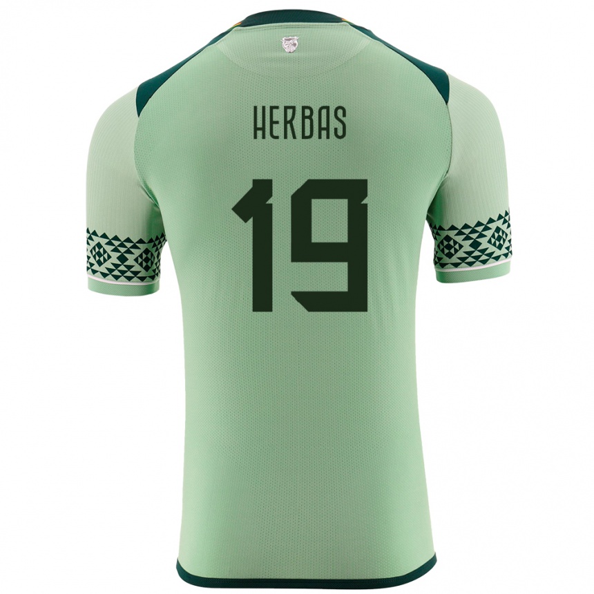 Kids Football Bolivia Alan Herbas #19 Light Green Home Jersey 24-26 T-Shirt Za