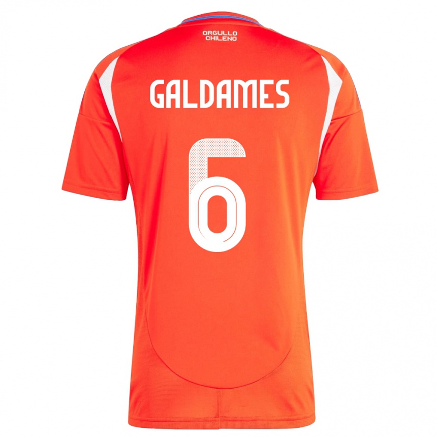 Kids Football Chile Thomas Galdames #6 Red Home Jersey 24-26 T-Shirt Za