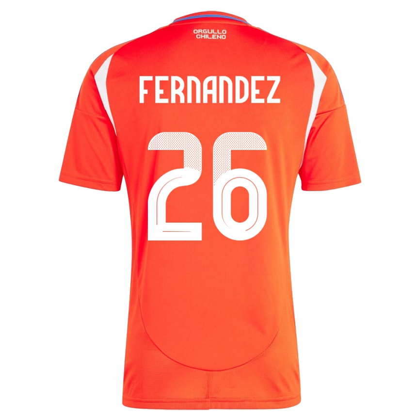 Kids Football Chile Nicolás Fernández #26 Red Home Jersey 24-26 T-Shirt Za