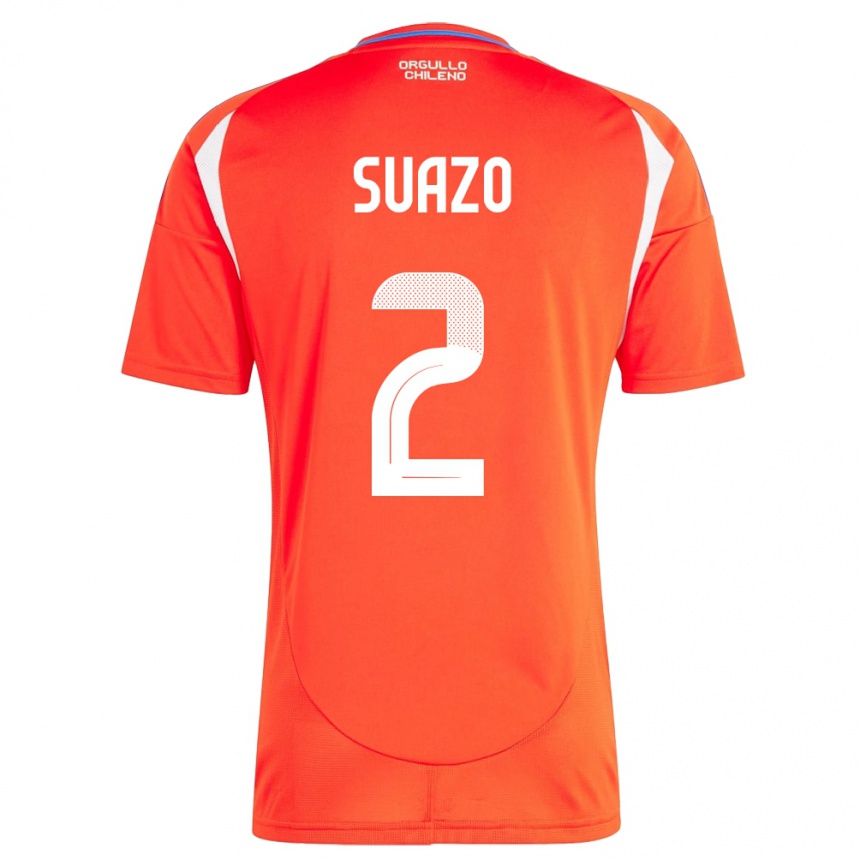 Kids Football Chile Gabriel Suazo #2 Red Home Jersey 24-26 T-Shirt Za