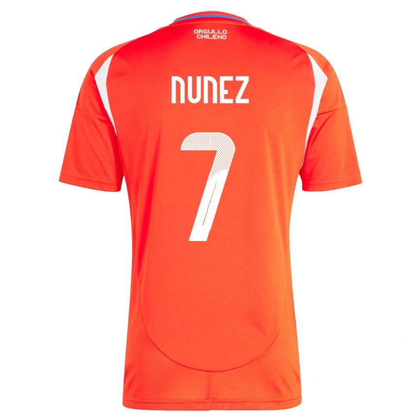 Kids Football Chile Marcelino Núñez #7 Red Home Jersey 24-26 T-Shirt Za