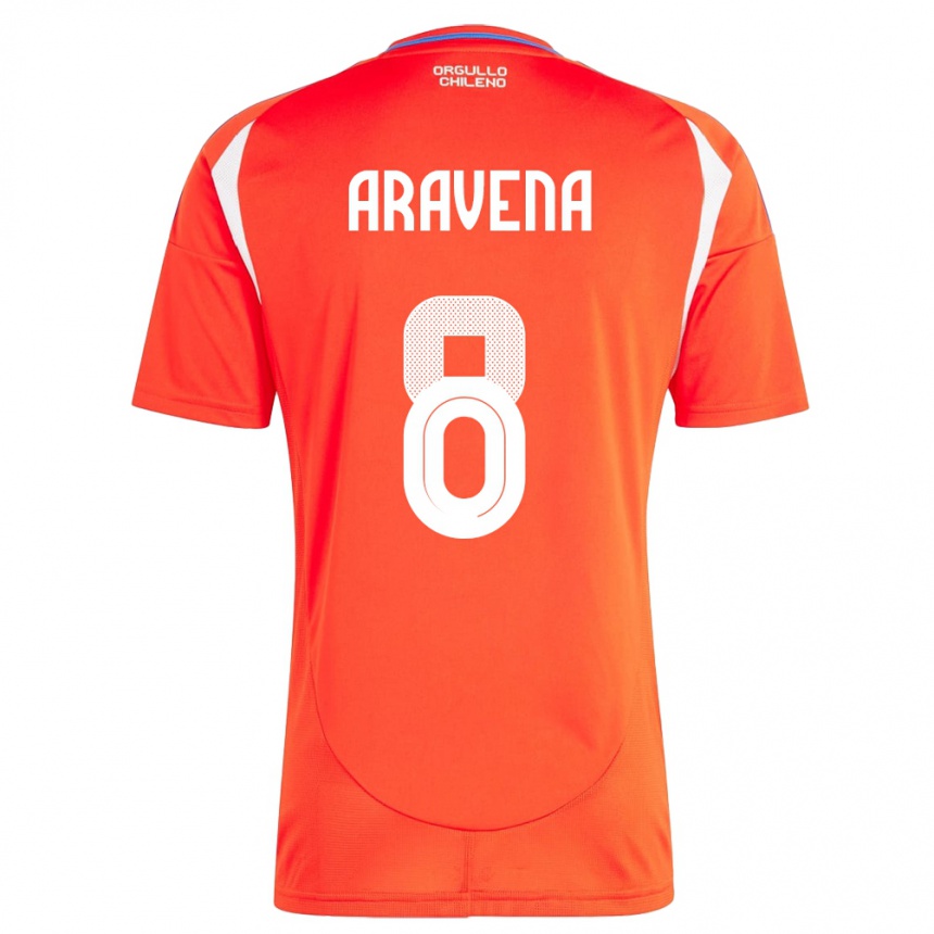 Kids Football Chile Alexander Aravena #8 Red Home Jersey 24-26 T-Shirt Za