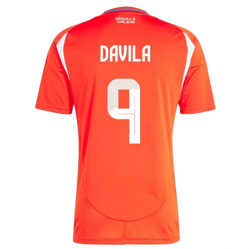 Kids Football Chile Víctor Dávila #9 Red Home Jersey 24-26 T-Shirt Za