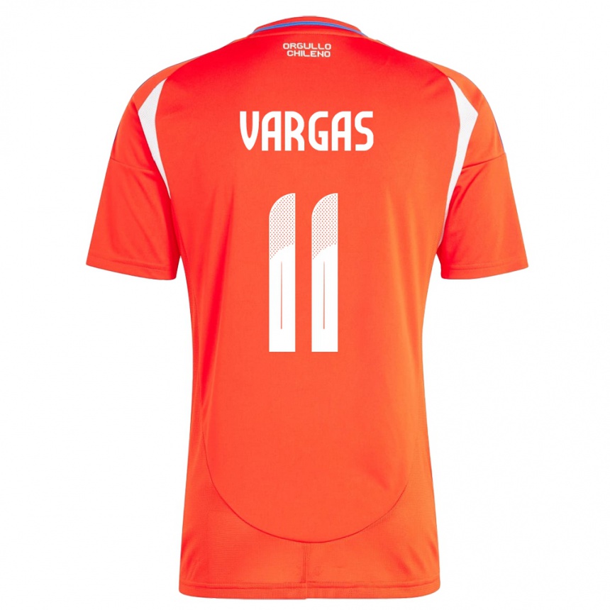 Kids Football Chile Eduardo Vargas #11 Red Home Jersey 24-26 T-Shirt Za