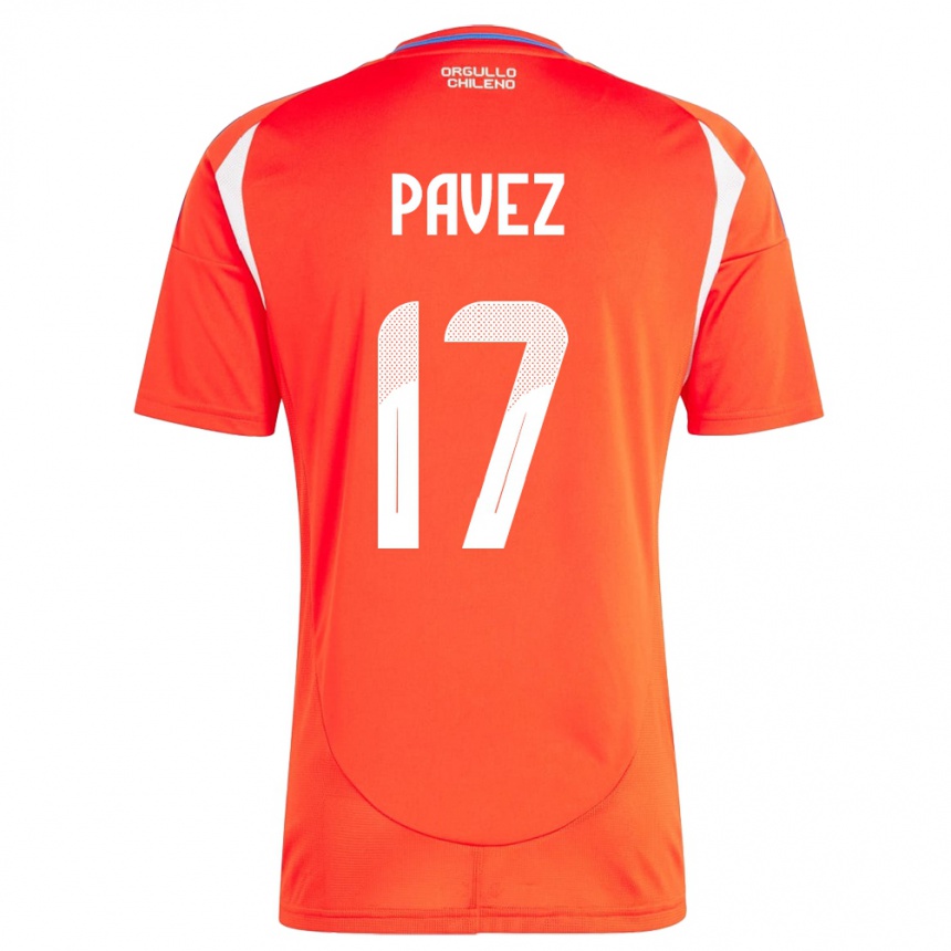 Kids Football Chile Esteban Pavez #17 Red Home Jersey 24-26 T-Shirt Za