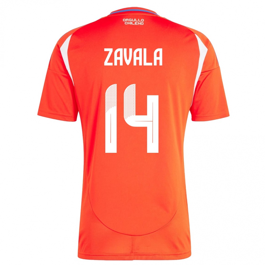 Kids Football Chile Cristián Zavala #14 Red Home Jersey 24-26 T-Shirt Za