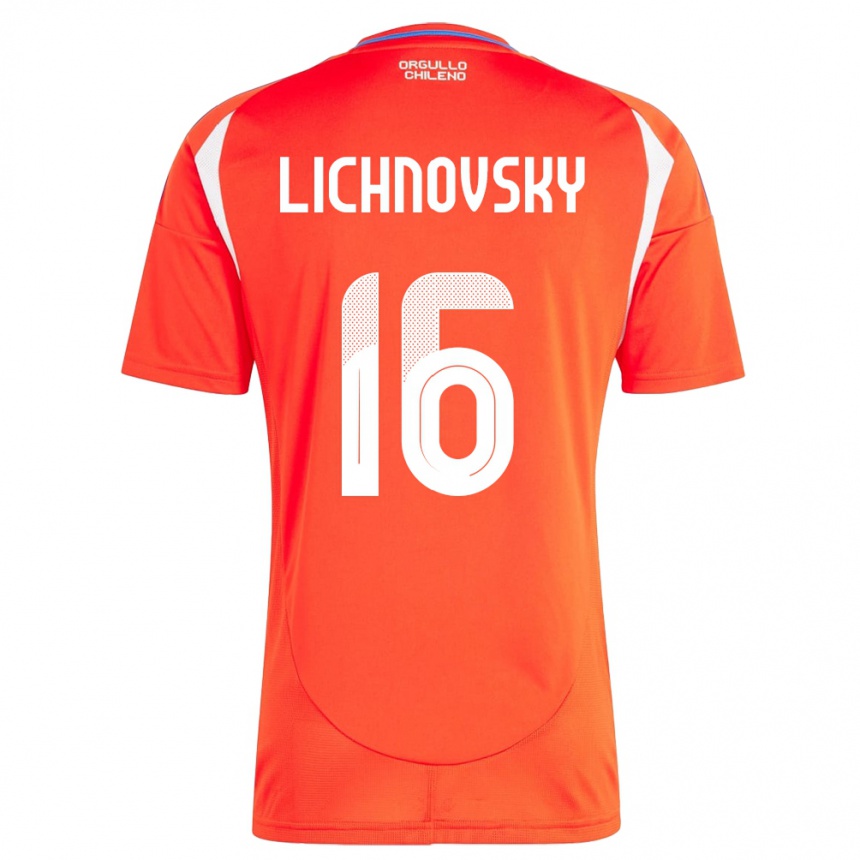 Kids Football Chile Igor Lichnovsky #16 Red Home Jersey 24-26 T-Shirt Za