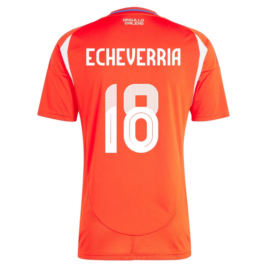 Kids Football Chile Rodrigo Echeverría #18 Red Home Jersey 24-26 T-Shirt Za