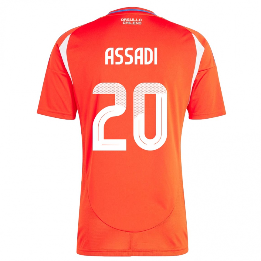 Kids Football Chile Lucas Assadi #20 Red Home Jersey 24-26 T-Shirt Za