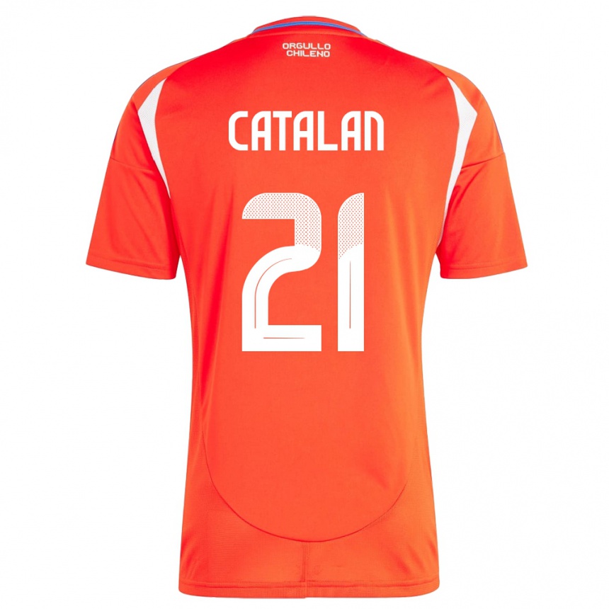 Kids Football Chile Matías Catalán #21 Red Home Jersey 24-26 T-Shirt Za