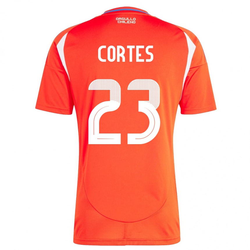 Kids Football Chile Brayan Cortés #23 Red Home Jersey 24-26 T-Shirt Za