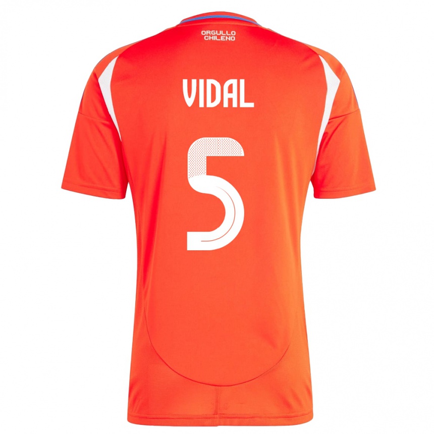 Kids Football Chile Valentín Vidal #5 Red Home Jersey 24-26 T-Shirt Za