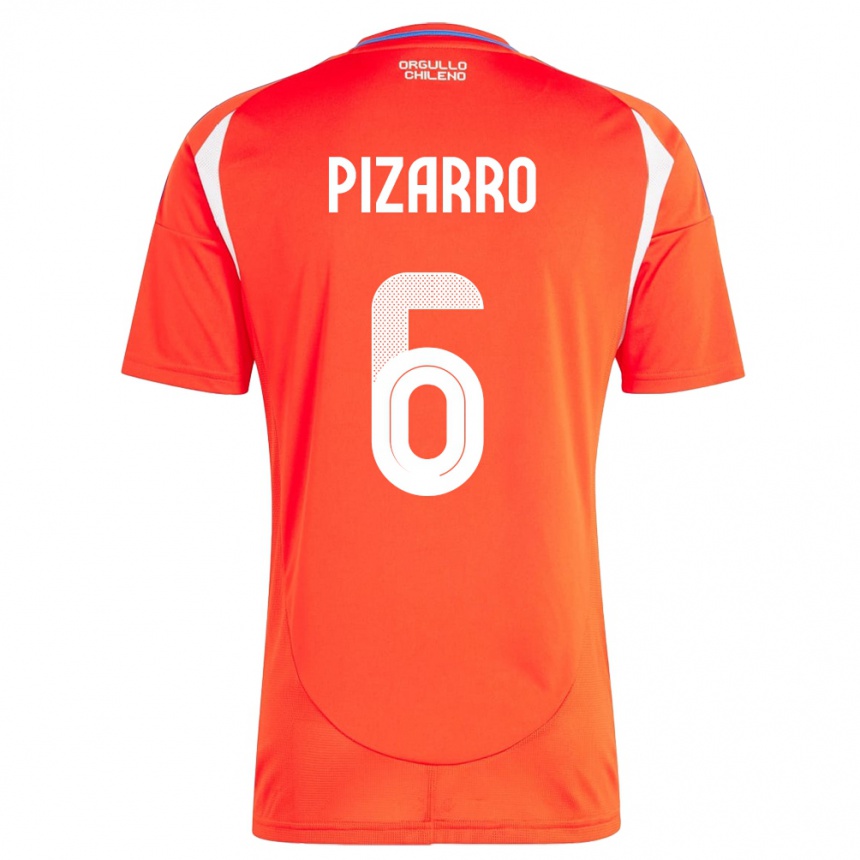 Kids Football Chile Vicente Pizarro #6 Red Home Jersey 24-26 T-Shirt Za