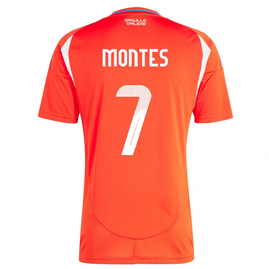 Kids Football Chile Clemente Montes #7 Red Home Jersey 24-26 T-Shirt Za