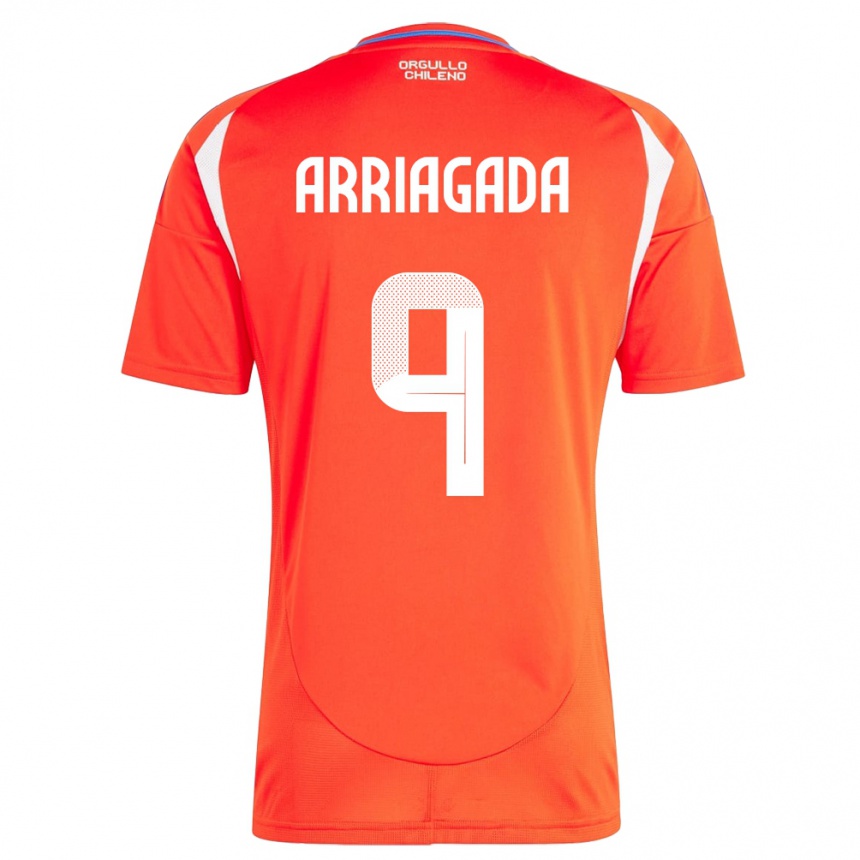 Kids Football Chile Luciano Arriagada #9 Red Home Jersey 24-26 T-Shirt Za