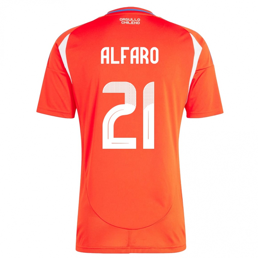 Kids Football Chile Julián Alfaro #21 Red Home Jersey 24-26 T-Shirt Za