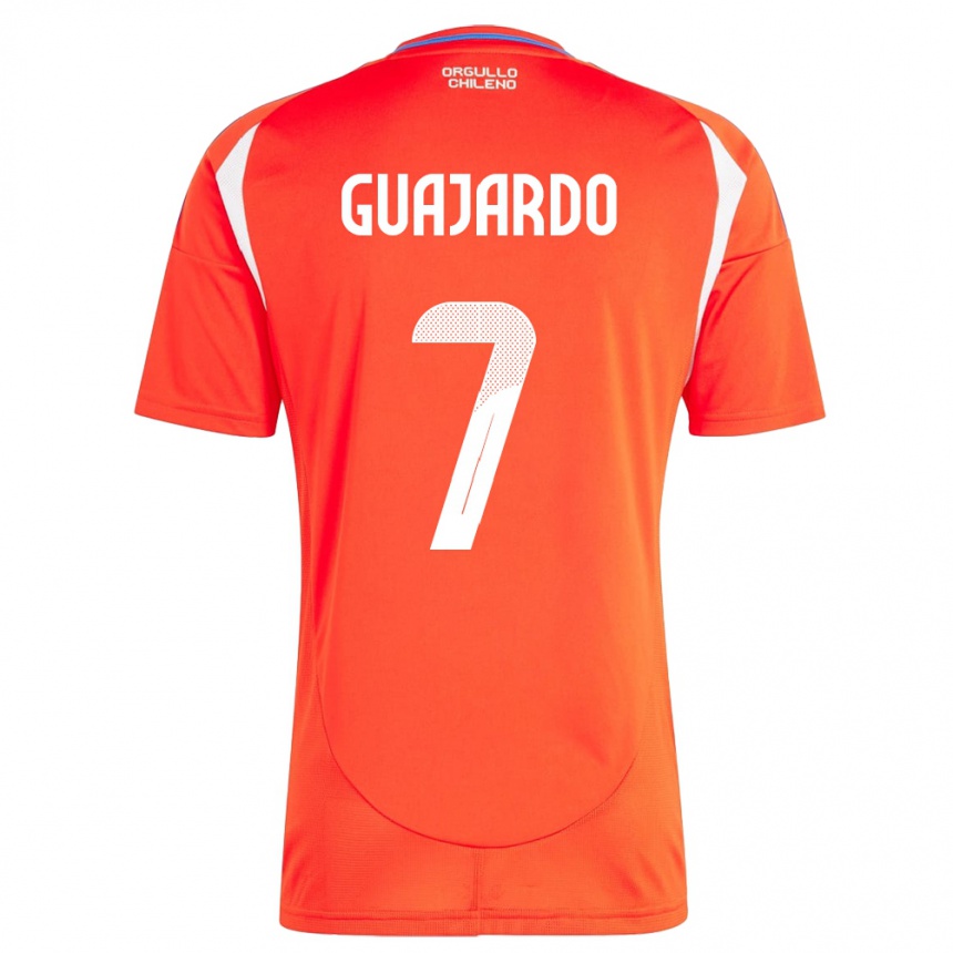 Kids Football Chile Paolo Guajardo #7 Red Home Jersey 24-26 T-Shirt Za