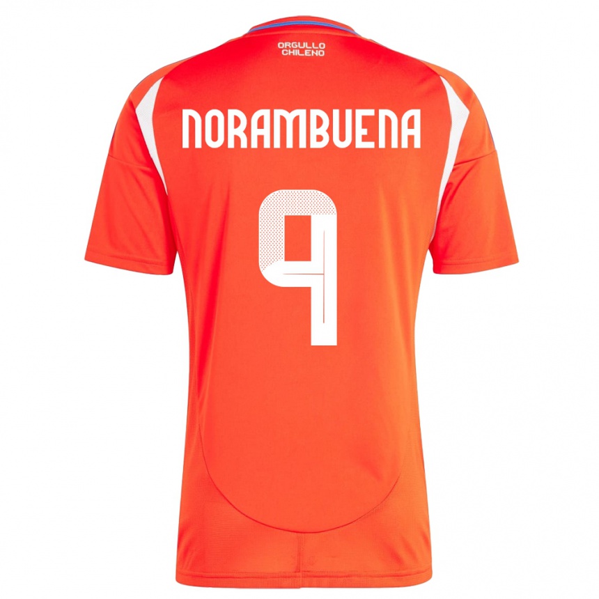 Kids Football Chile Gabriel Norambuena #9 Red Home Jersey 24-26 T-Shirt Za