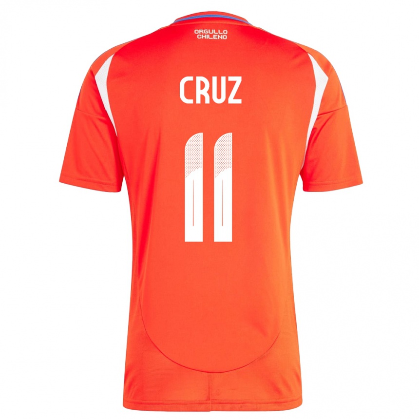 Kids Football Chile Joan Cruz #11 Red Home Jersey 24-26 T-Shirt Za