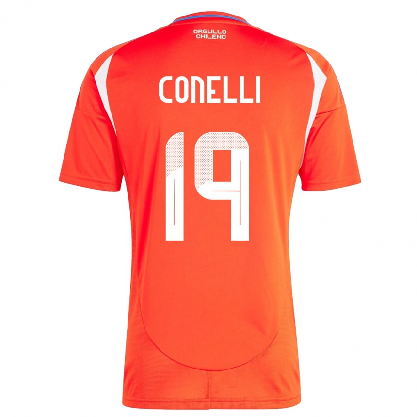 Kids Football Chile Vicente Conelli #19 Red Home Jersey 24-26 T-Shirt Za