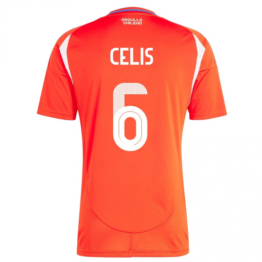 Kids Football Chile Milovan Celis #6 Red Home Jersey 24-26 T-Shirt Za