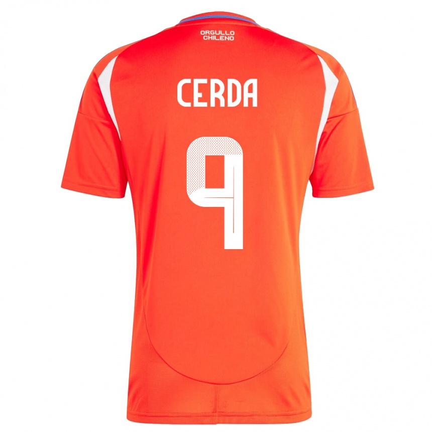 Kids Football Chile Axel Cerda #9 Red Home Jersey 24-26 T-Shirt Za