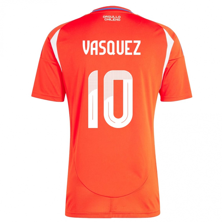 Kids Football Chile Ignacio Vásquez #10 Red Home Jersey 24-26 T-Shirt Za