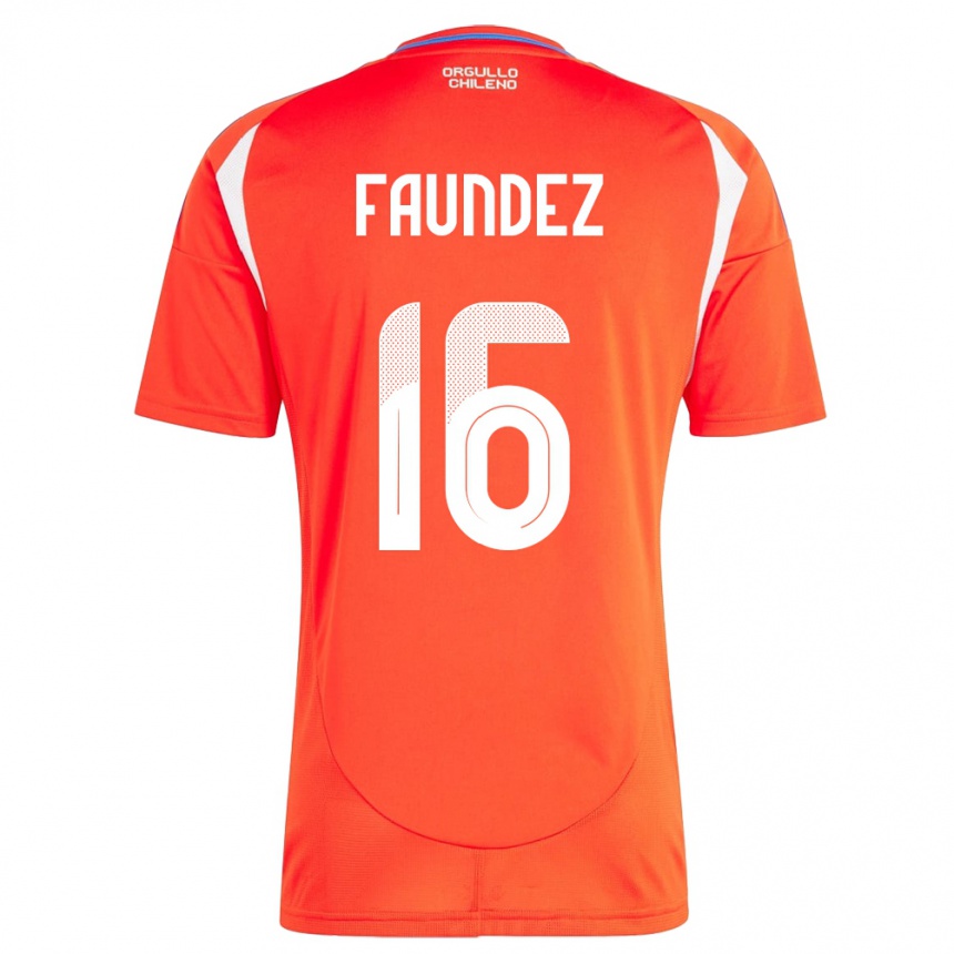 Kids Football Chile Felipe Faúndez #16 Red Home Jersey 24-26 T-Shirt Za