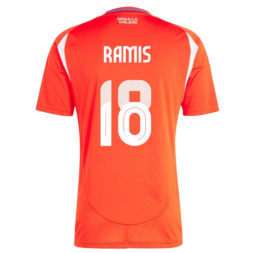 Kids Football Chile Oliver Ramis #18 Red Home Jersey 24-26 T-Shirt Za