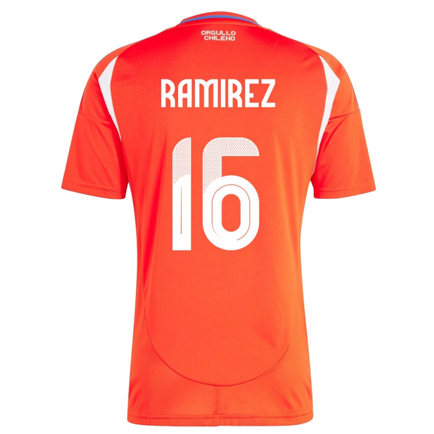 Kids Football Chile Vicente Ramírez #16 Red Home Jersey 24-26 T-Shirt Za