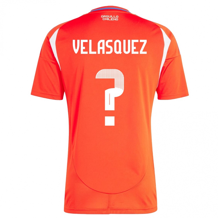 Kids Football Chile Milovan Velásquez #0 Red Home Jersey 24-26 T-Shirt Za