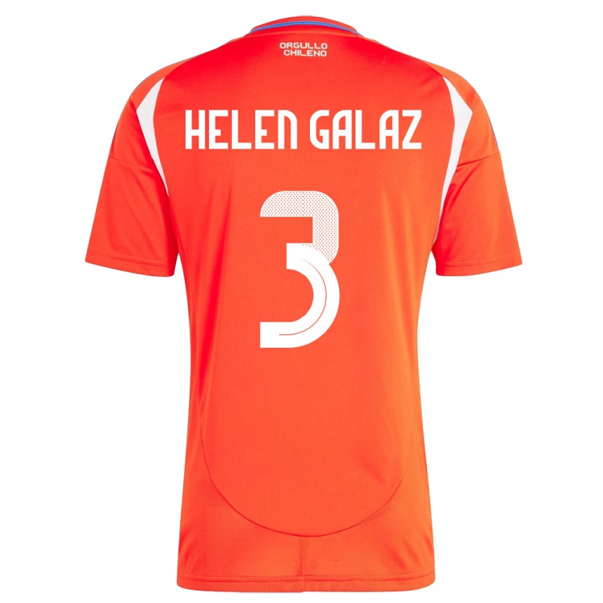 Kids Football Chile Su Helen Galaz #3 Red Home Jersey 24-26 T-Shirt Za