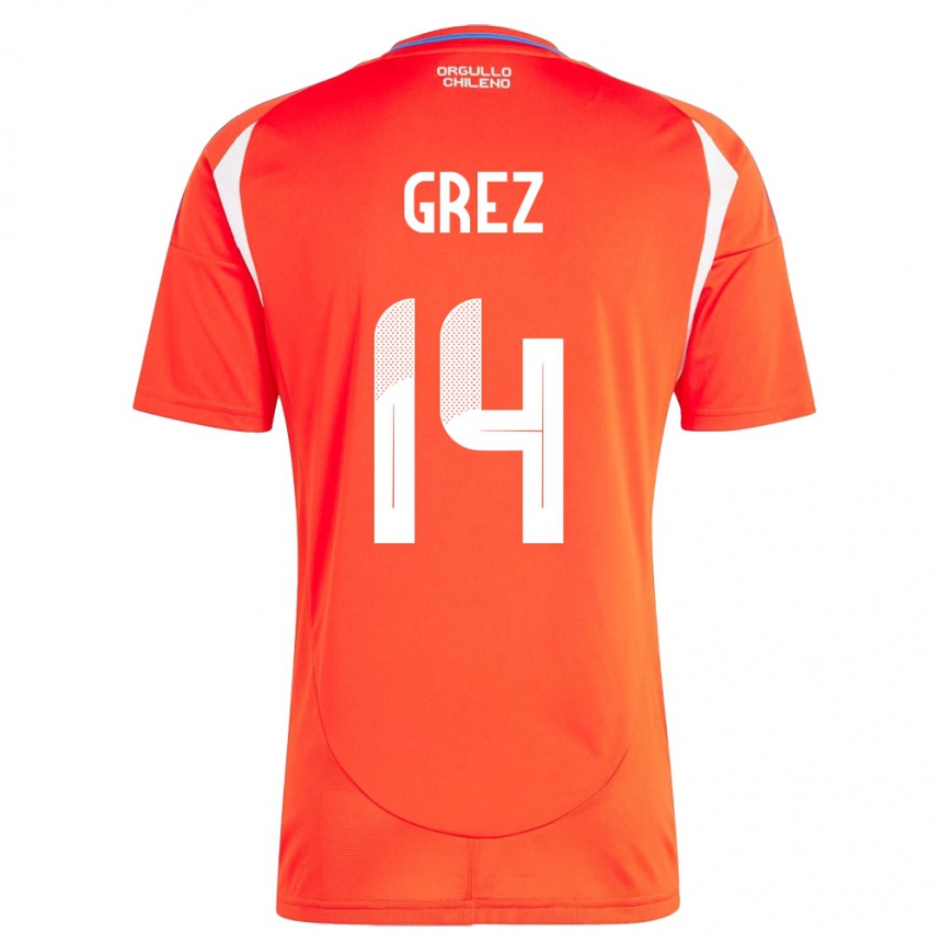 Kids Football Chile Javiera Grez #14 Red Home Jersey 24-26 T-Shirt Za