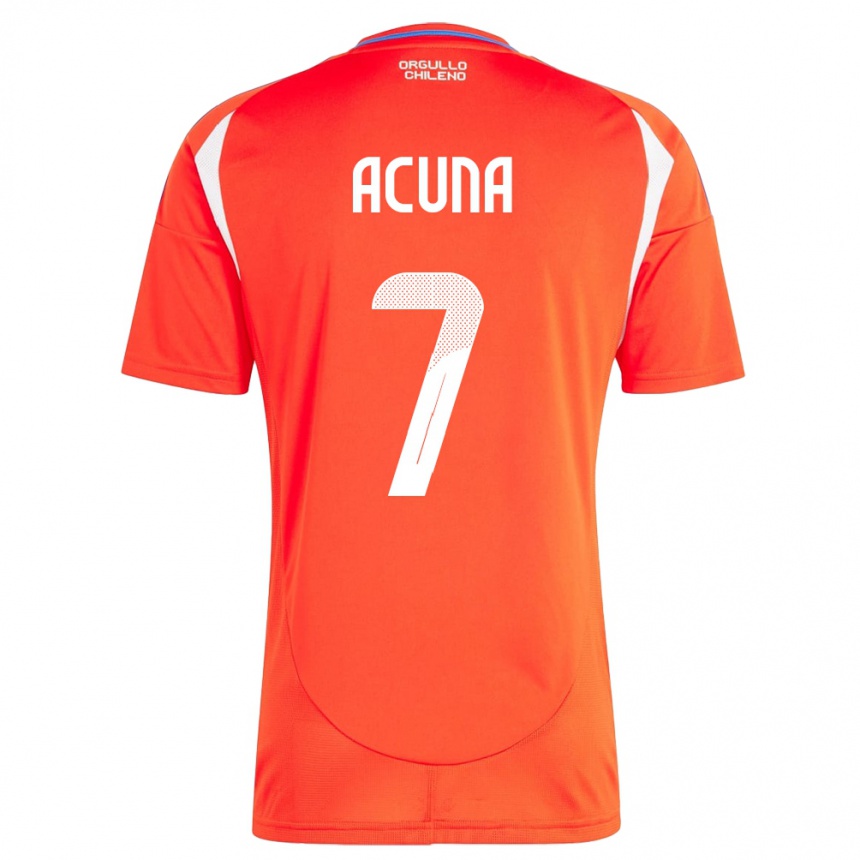 Kids Football Chile Yenny Acuña #7 Red Home Jersey 24-26 T-Shirt Za