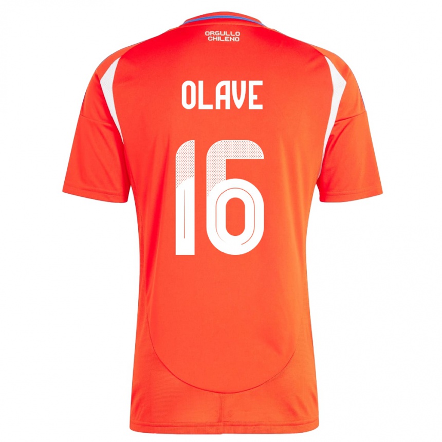 Kids Football Chile Isidora Olave #16 Red Home Jersey 24-26 T-Shirt Za