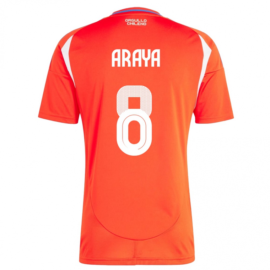 Kids Football Chile Karen Araya #8 Red Home Jersey 24-26 T-Shirt Za