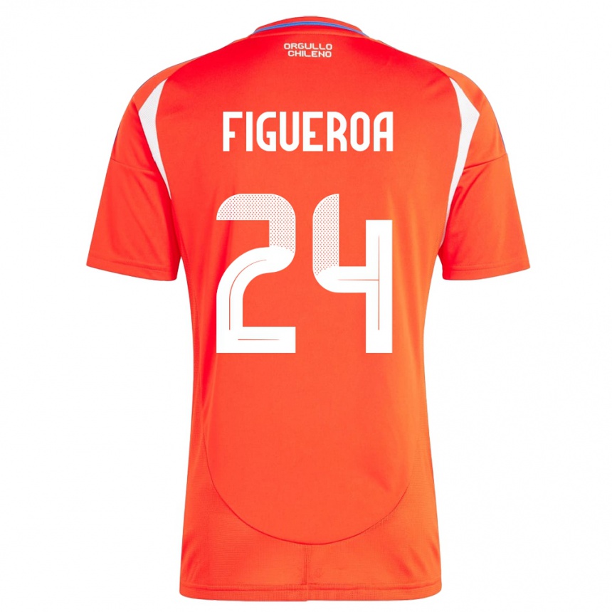 Kids Football Chile Ámbar Figueroa #24 Red Home Jersey 24-26 T-Shirt Za