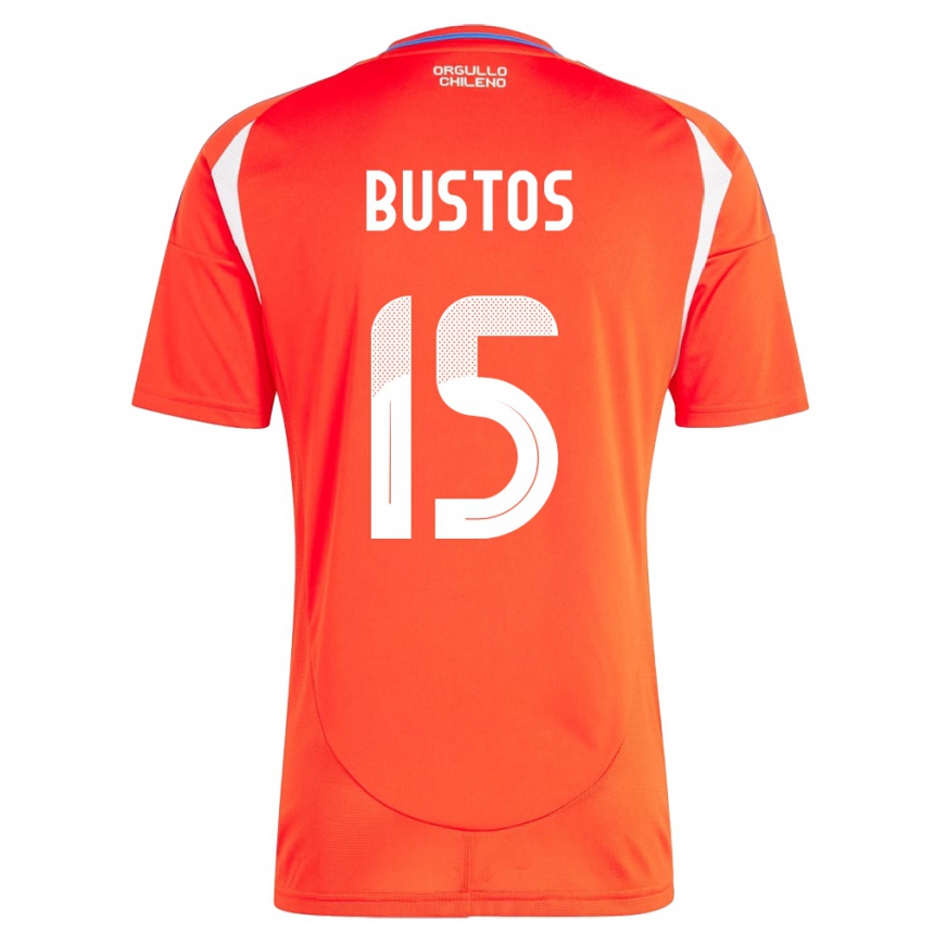 Kids Football Chile Melissa Bustos #15 Red Home Jersey 24-26 T-Shirt Za