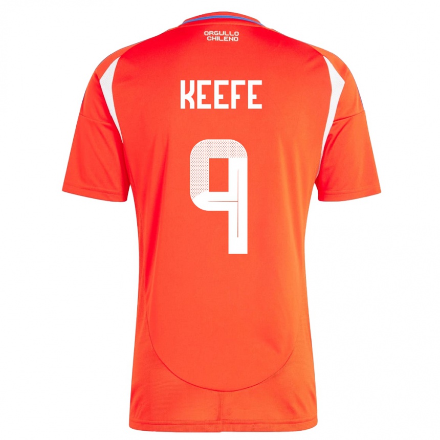 Kids Football Chile Sonya Keefe #9 Red Home Jersey 24-26 T-Shirt Za