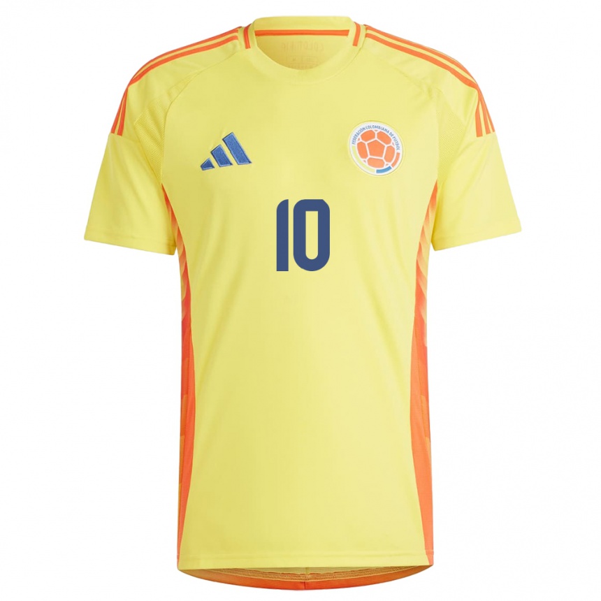 Kids Football Colombia James Rodríguez #10 Yellow Home Jersey 24-26 T-Shirt Za