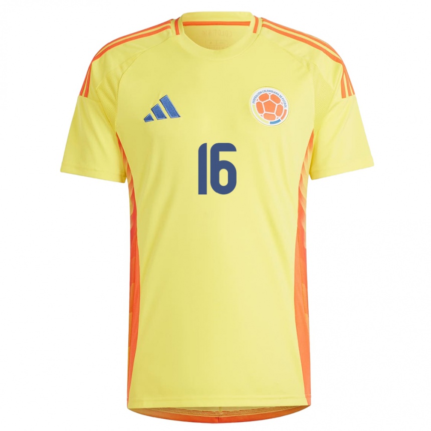 Kids Football Colombia Sara Kamila Córdoba #16 Yellow Home Jersey 24-26 T-Shirt Za