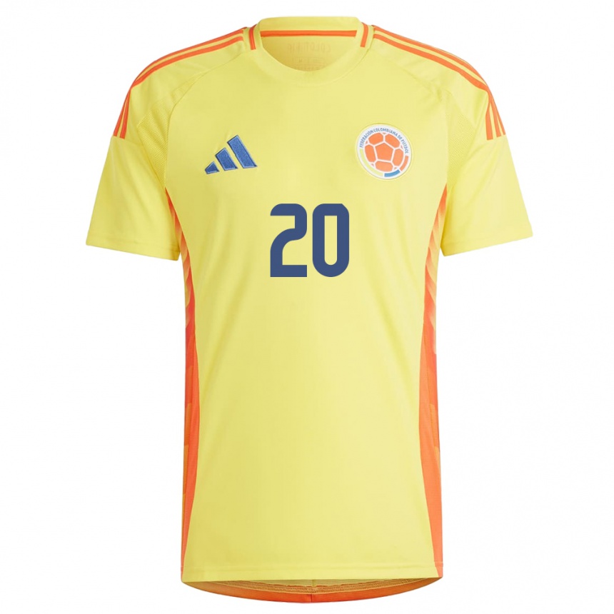 Kids Football Colombia Gabriela Huertas #20 Yellow Home Jersey 24-26 T-Shirt Za