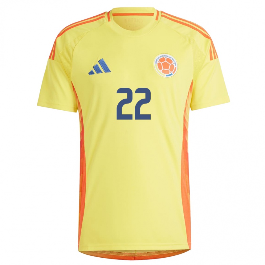 Kids Football Colombia Stefany Castaño #22 Yellow Home Jersey 24-26 T-Shirt Za